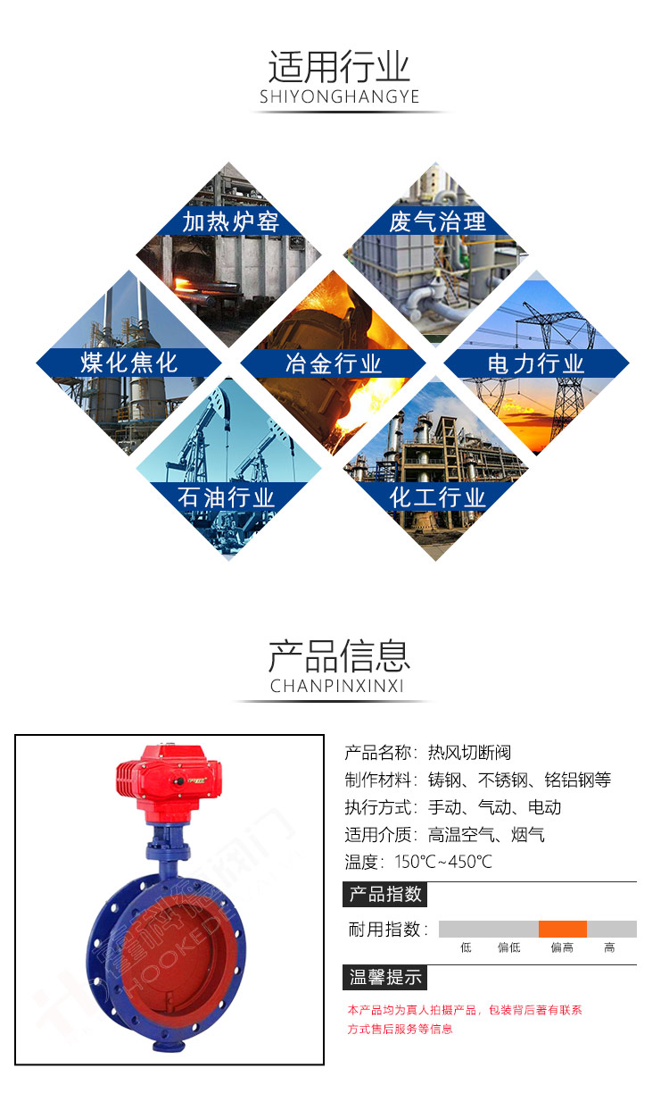 熱風切斷閥適用行業及產品信息